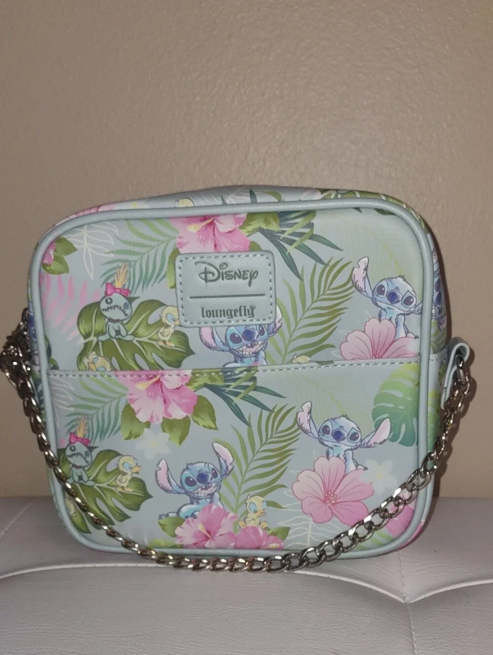 Loungefly Disney Stitch Duck Flower Square Crossbody Bag ...Approx 8